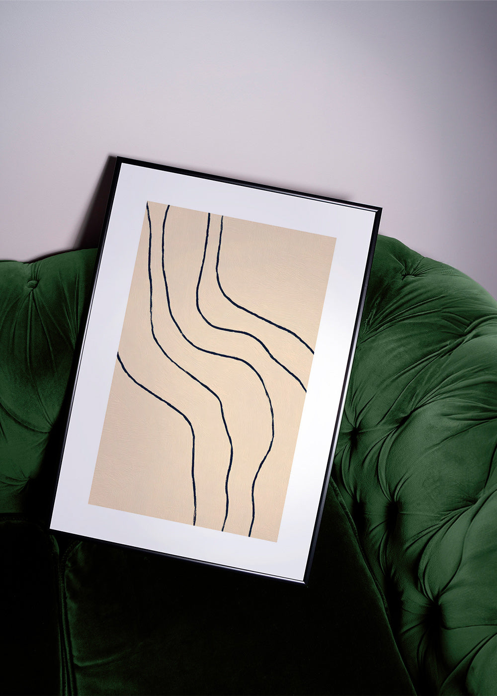 Cuadro minimalista con trazos orgánicos en beige – Product2