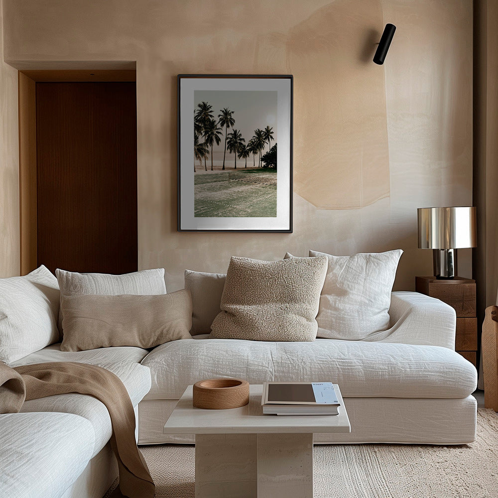 Cuadro de paisaje con palmeras y pista de tenis – Canvas1