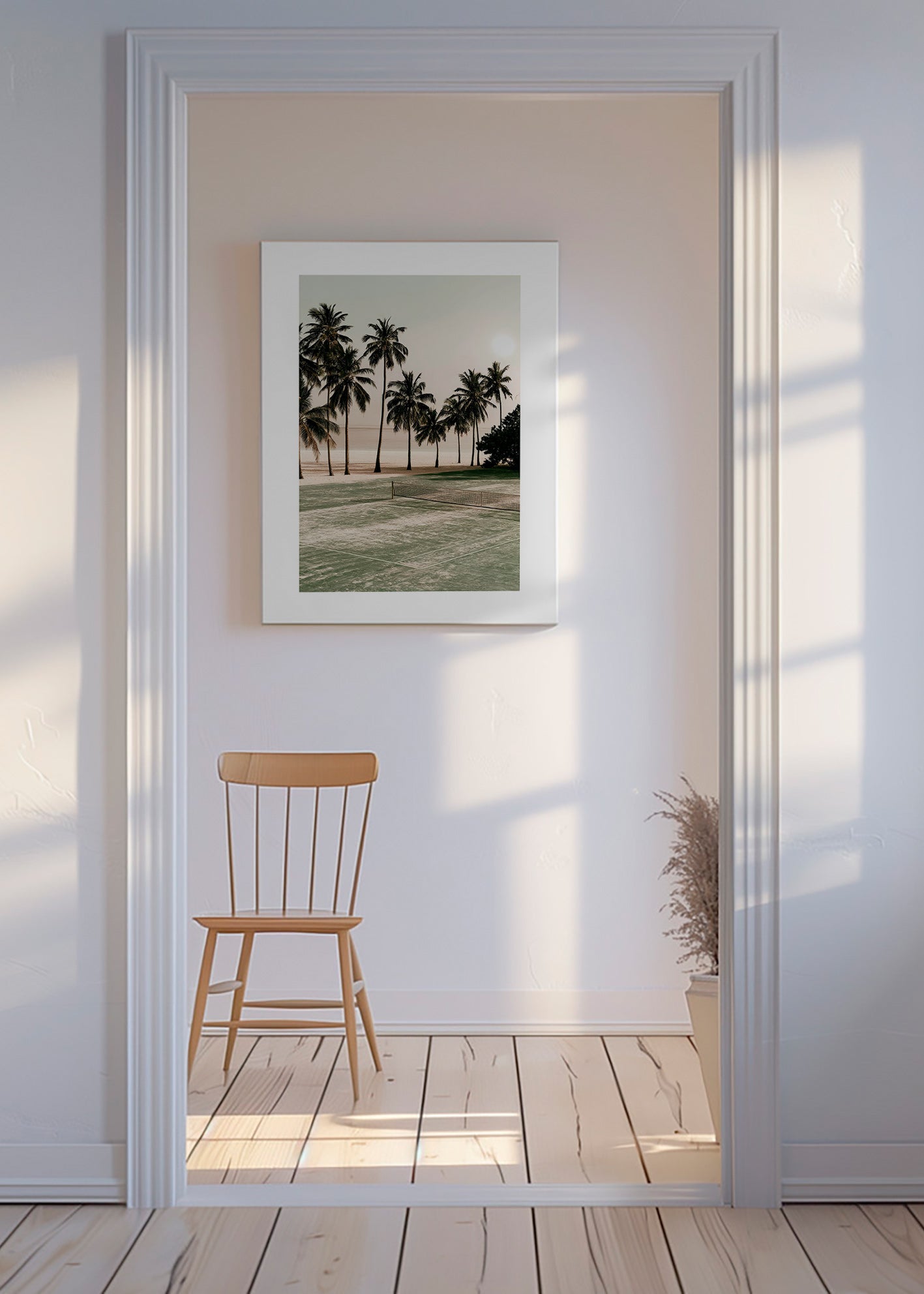 Cuadro de paisaje con palmeras y pista de tenis – Canvas