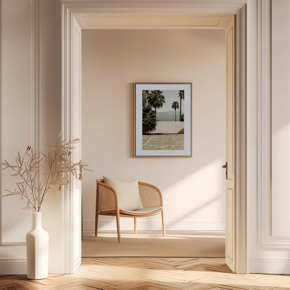 Cuadro de paisaje con palmeras y muro minimal – Canvas2