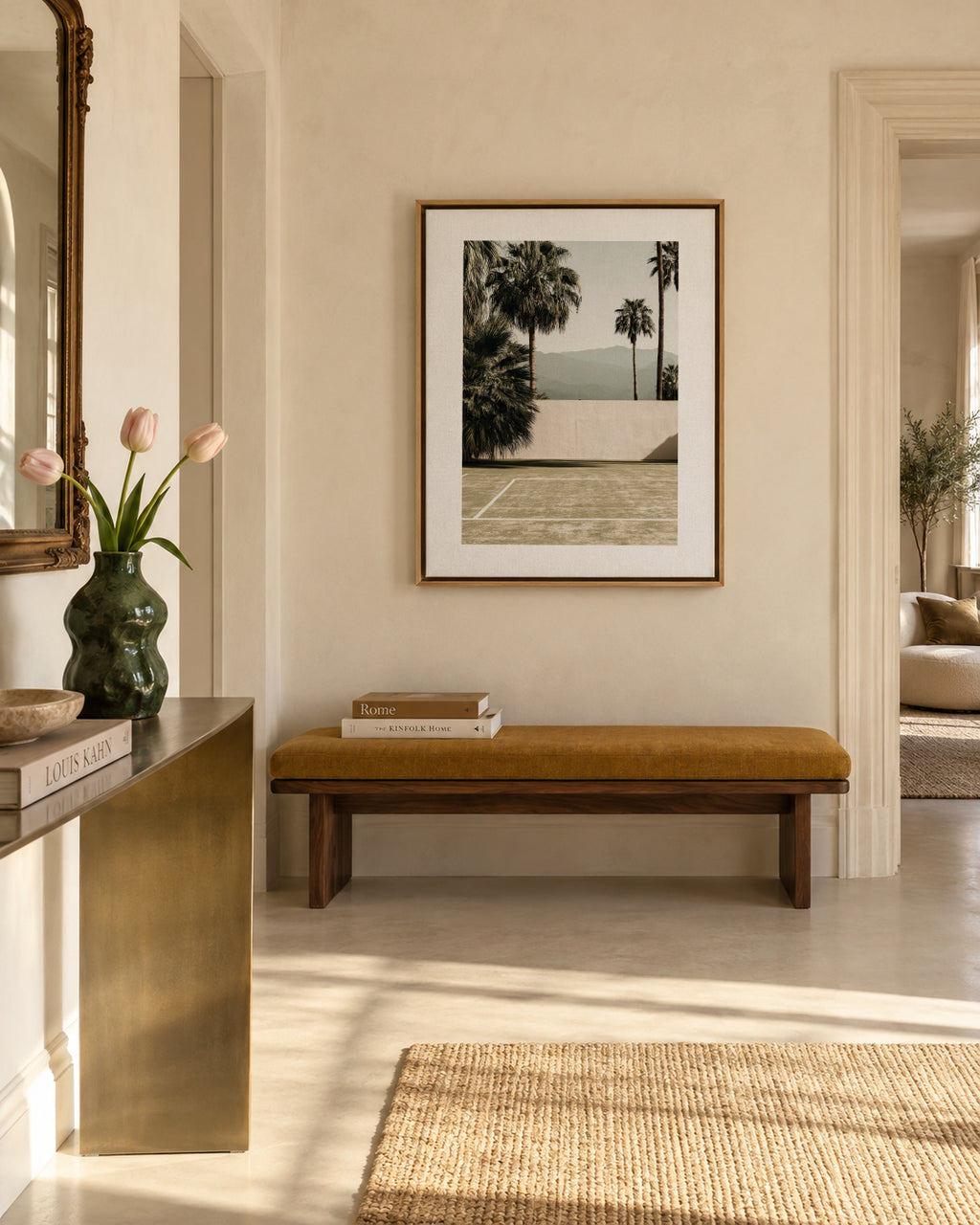 Desert Court - Framed canvas in an interior