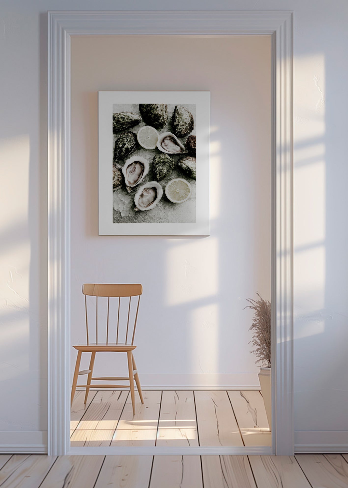 Cuadro de cocina con ostras y limón – Canvas