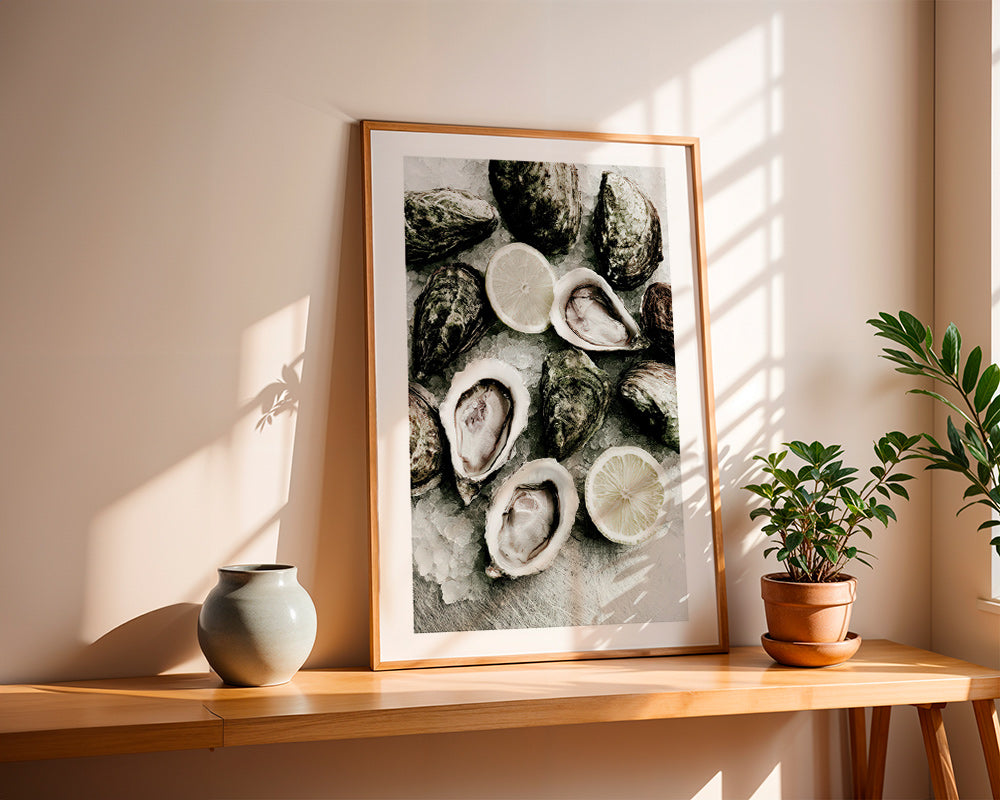 Cuadro de cocina con ostras y limón – Product1