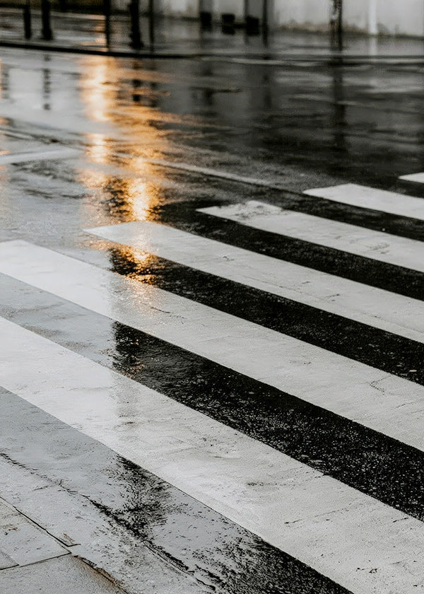 Fotografía urbano: paso de cebra mojado