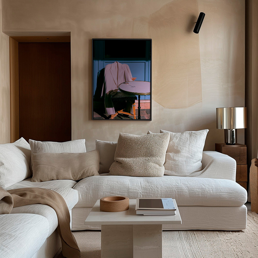 Fotografía chaqueta rosa y cóctel en terraza – Canvas2