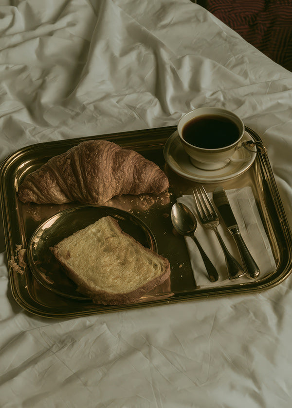 Cuadro de cocina con desayuno en bandeja