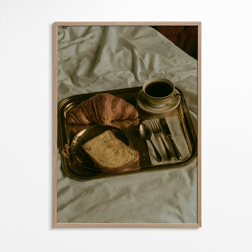 Cuadro de cocina con desayuno en bandeja – Oak Frame