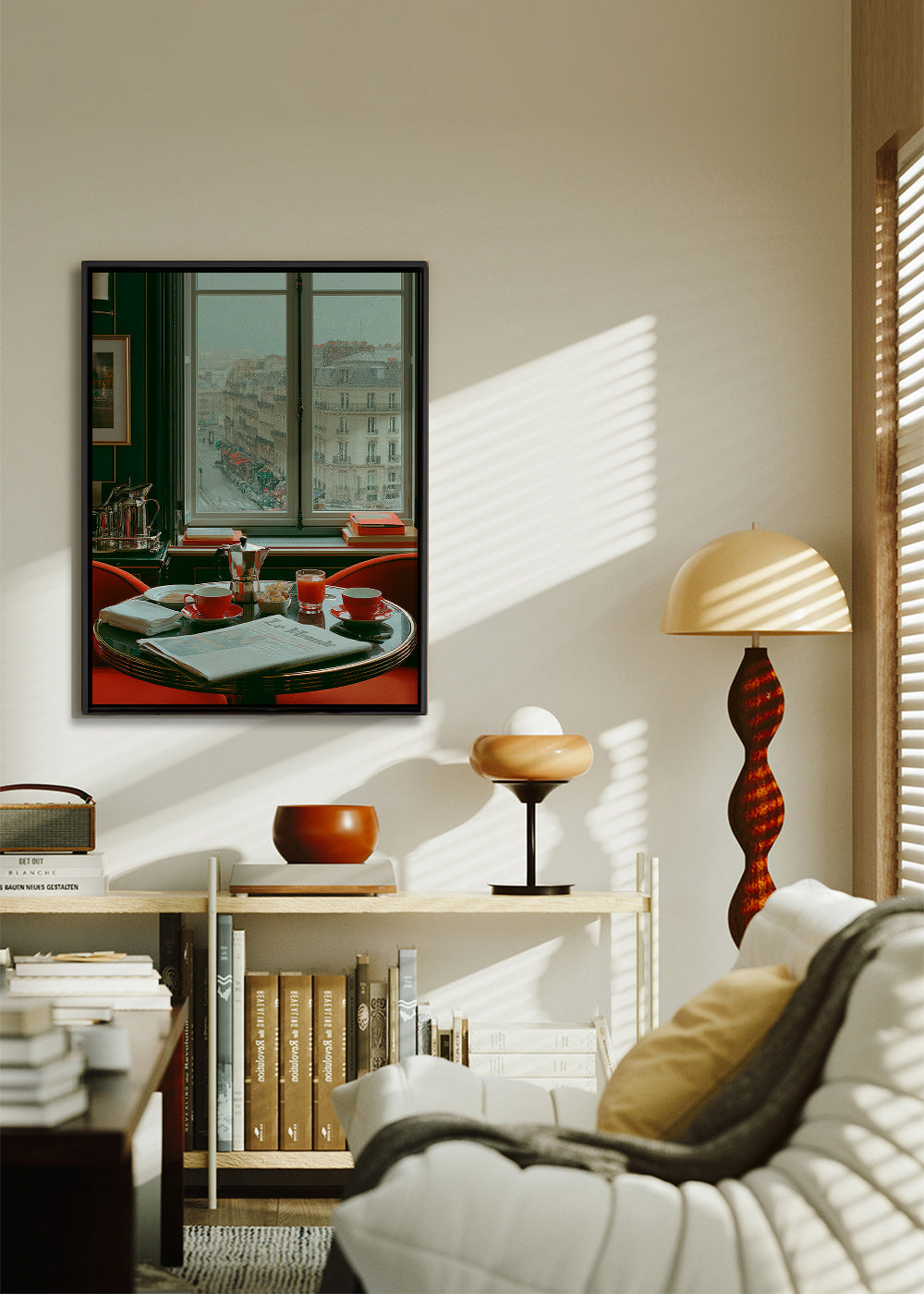 Cuadro de cocina con ventana parisina y café – Canvas2