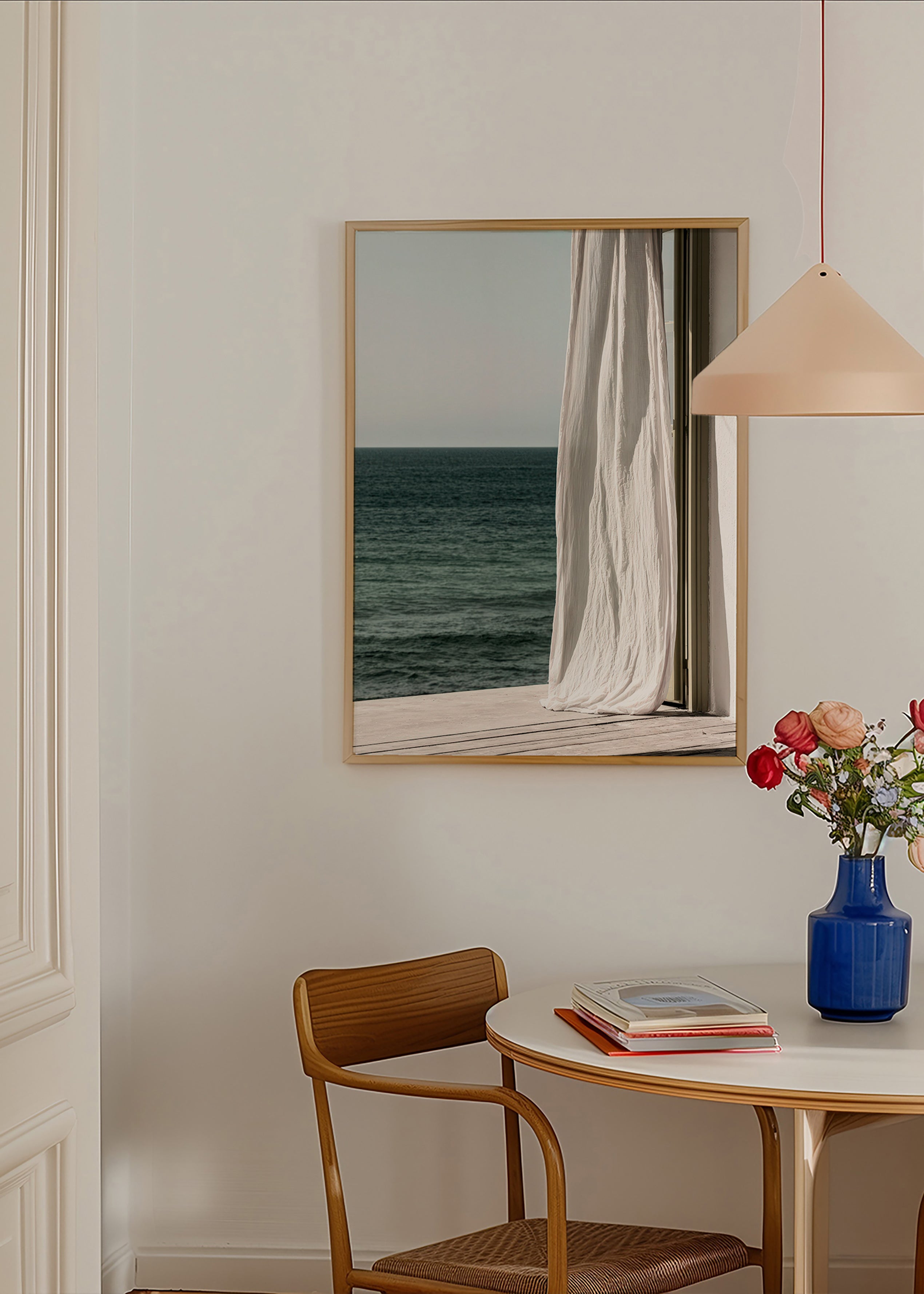 Cuadro de paisaje con cortina junto al mar – Product3