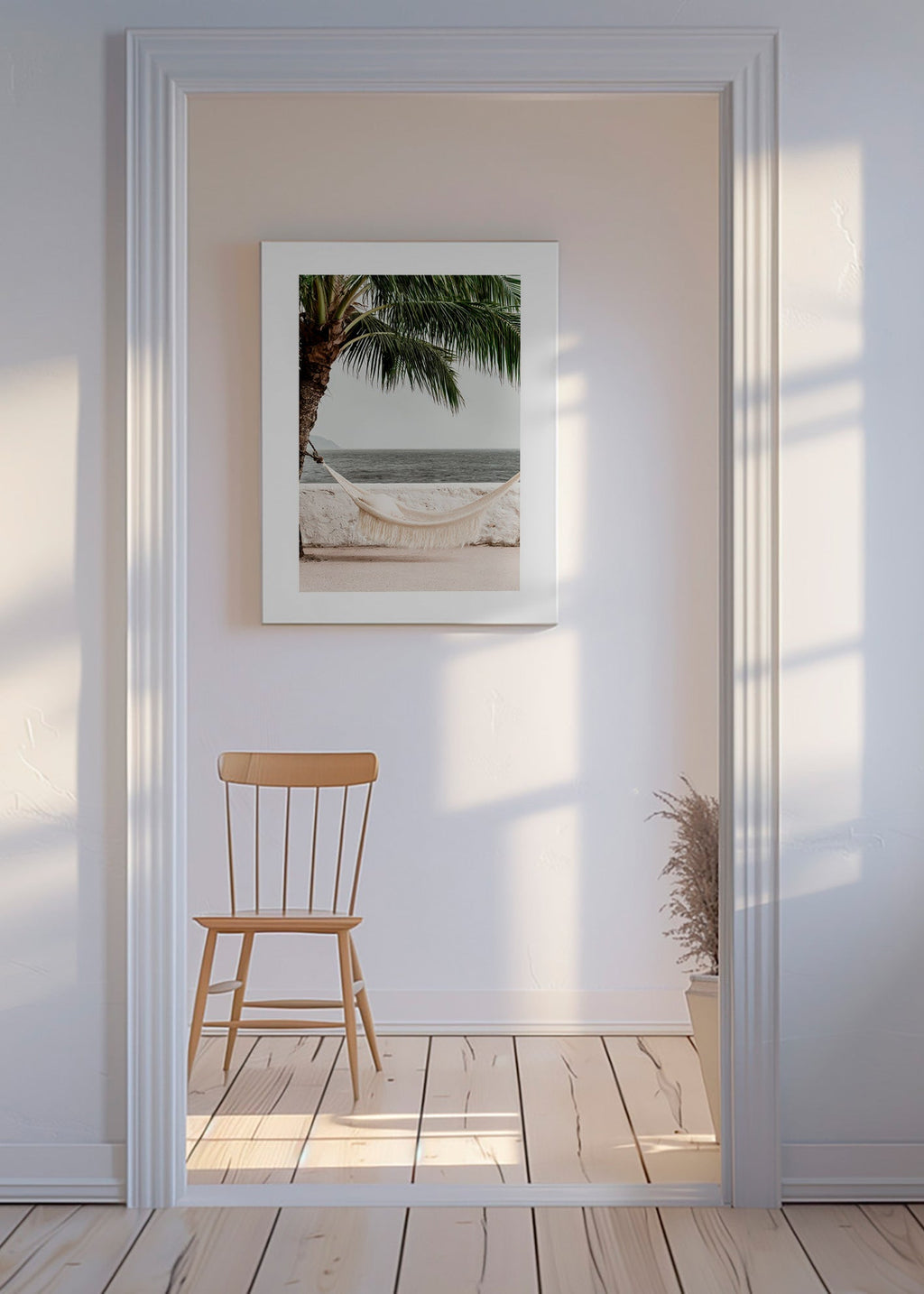 Cuadro de paisaje con hamaca y palmera – Canvas