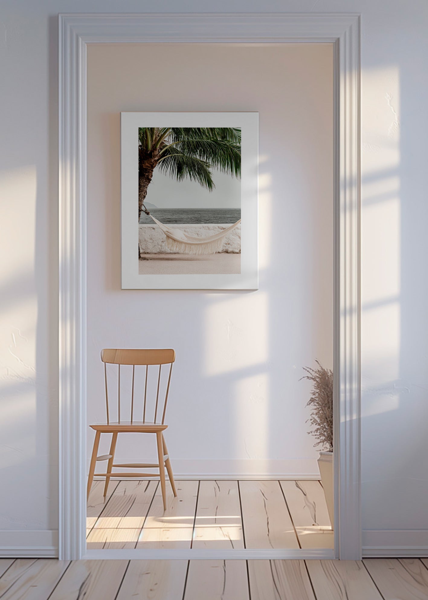 Cuadro de paisaje con hamaca y palmera – Canvas