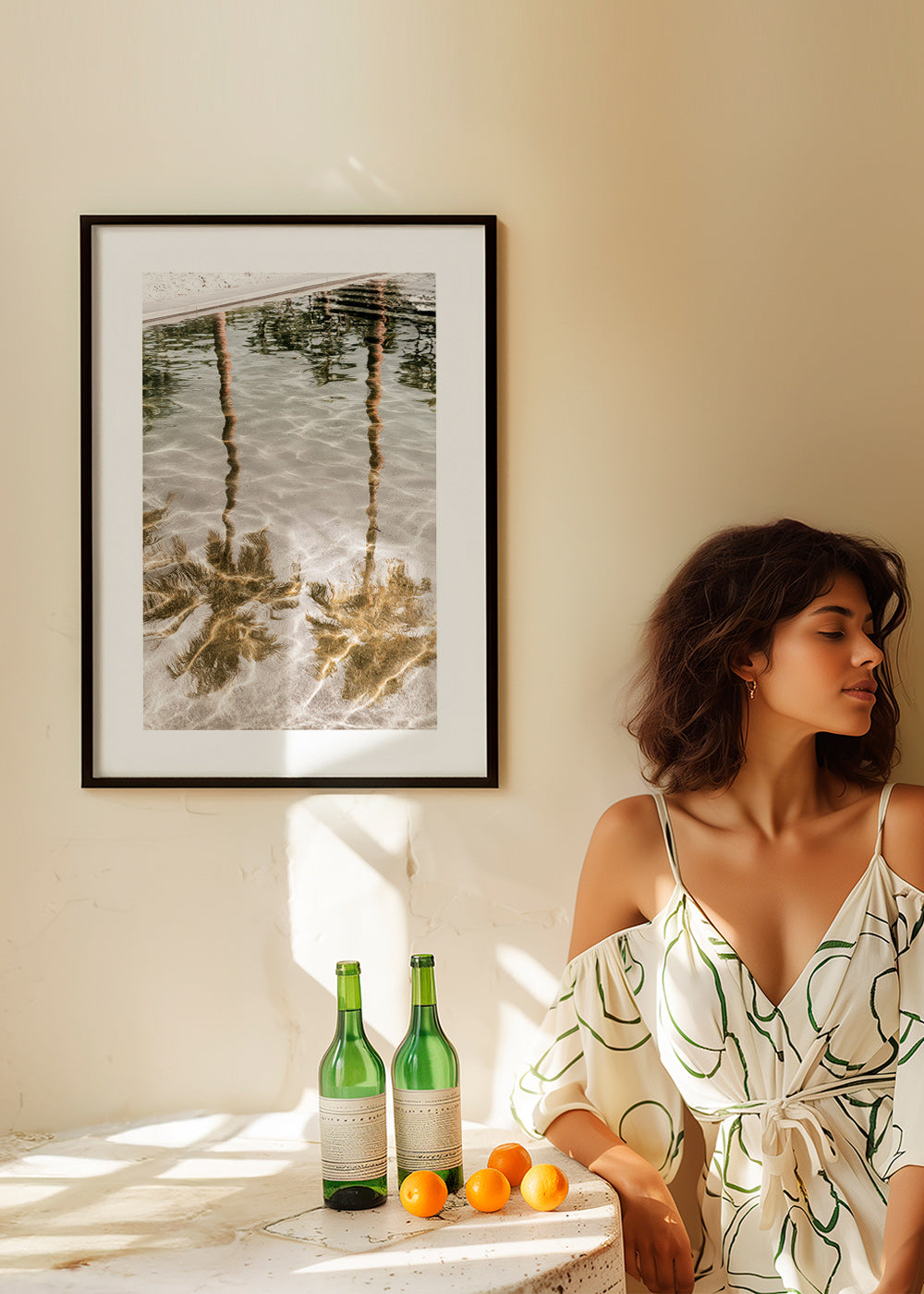 Cuadro de paisaje con palmeras reflejadas – Product1
