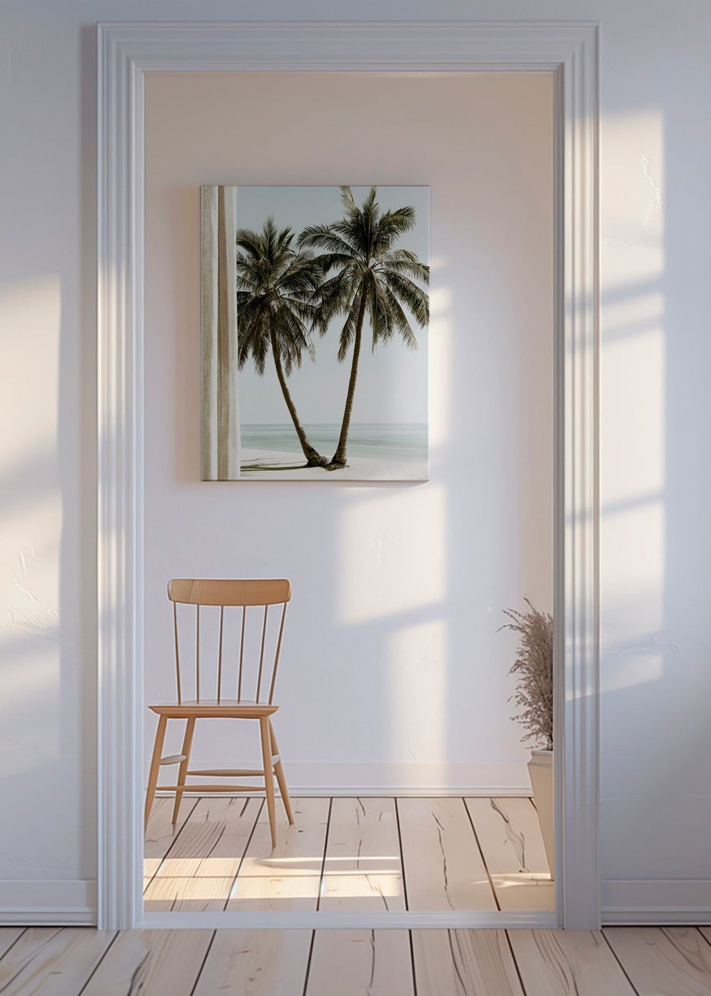 Lámina botánica palmeras gemelas – Canvas