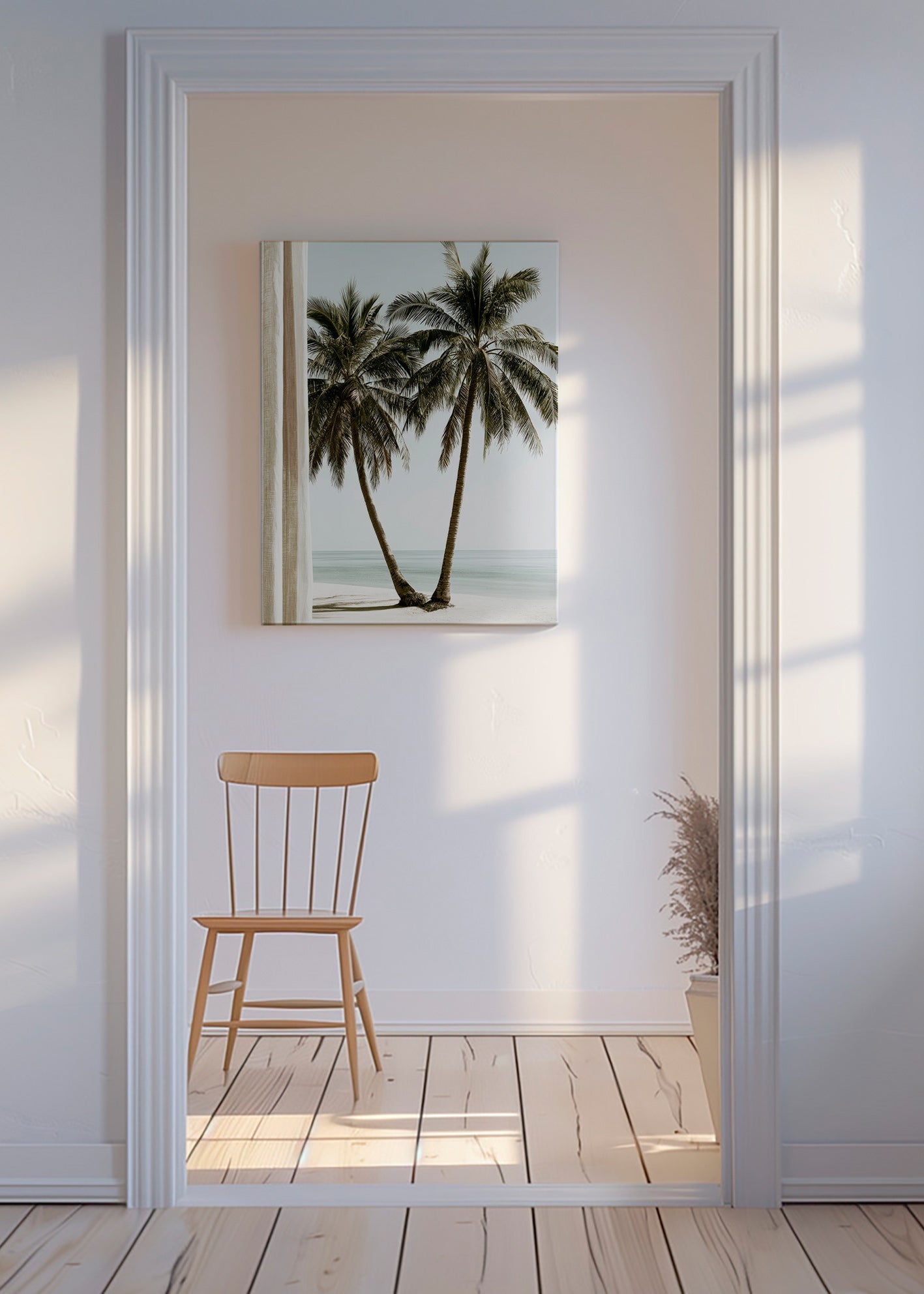 Lámina botánica palmeras gemelas – Canvas