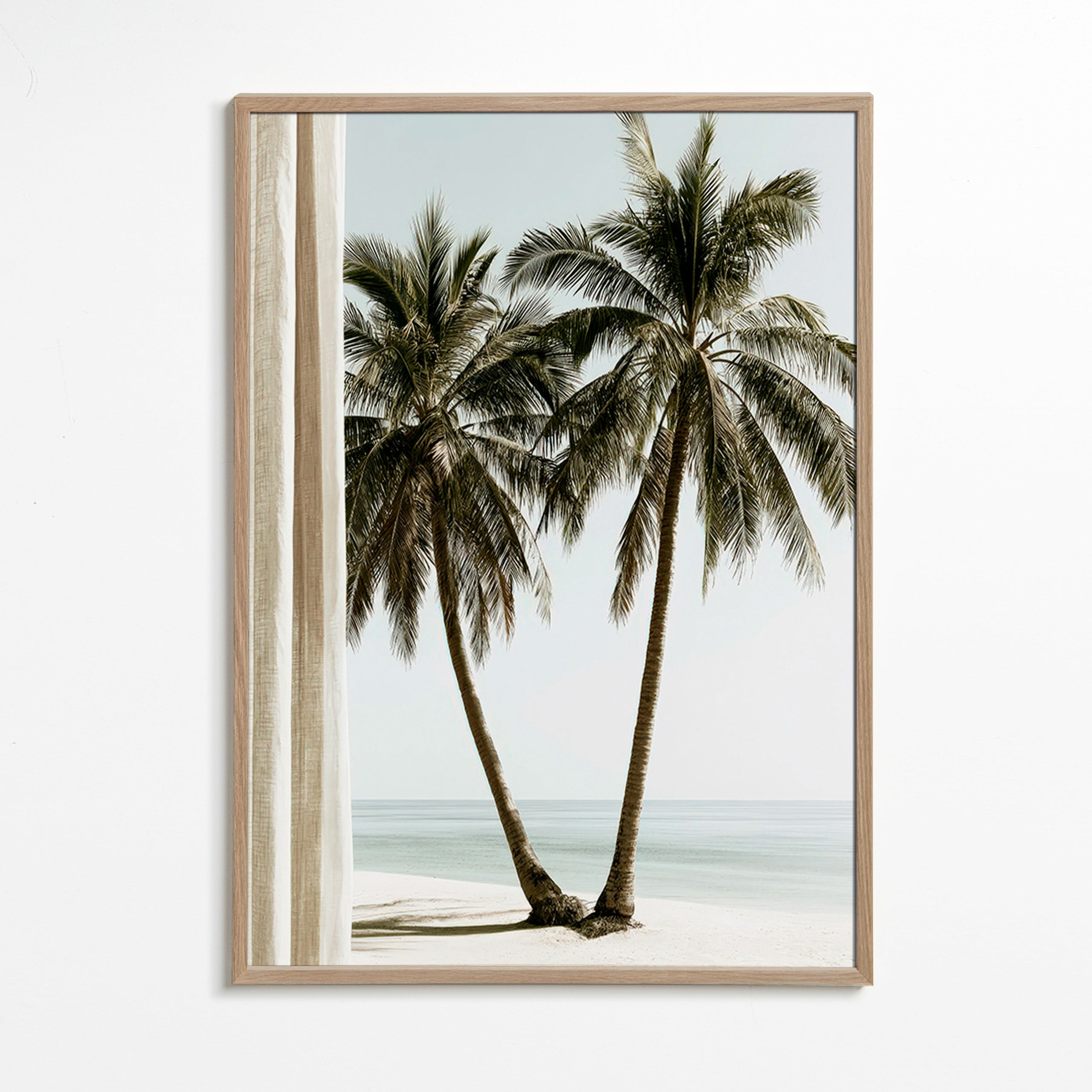 Lámina botánica palmeras gemelas – Oak Frame