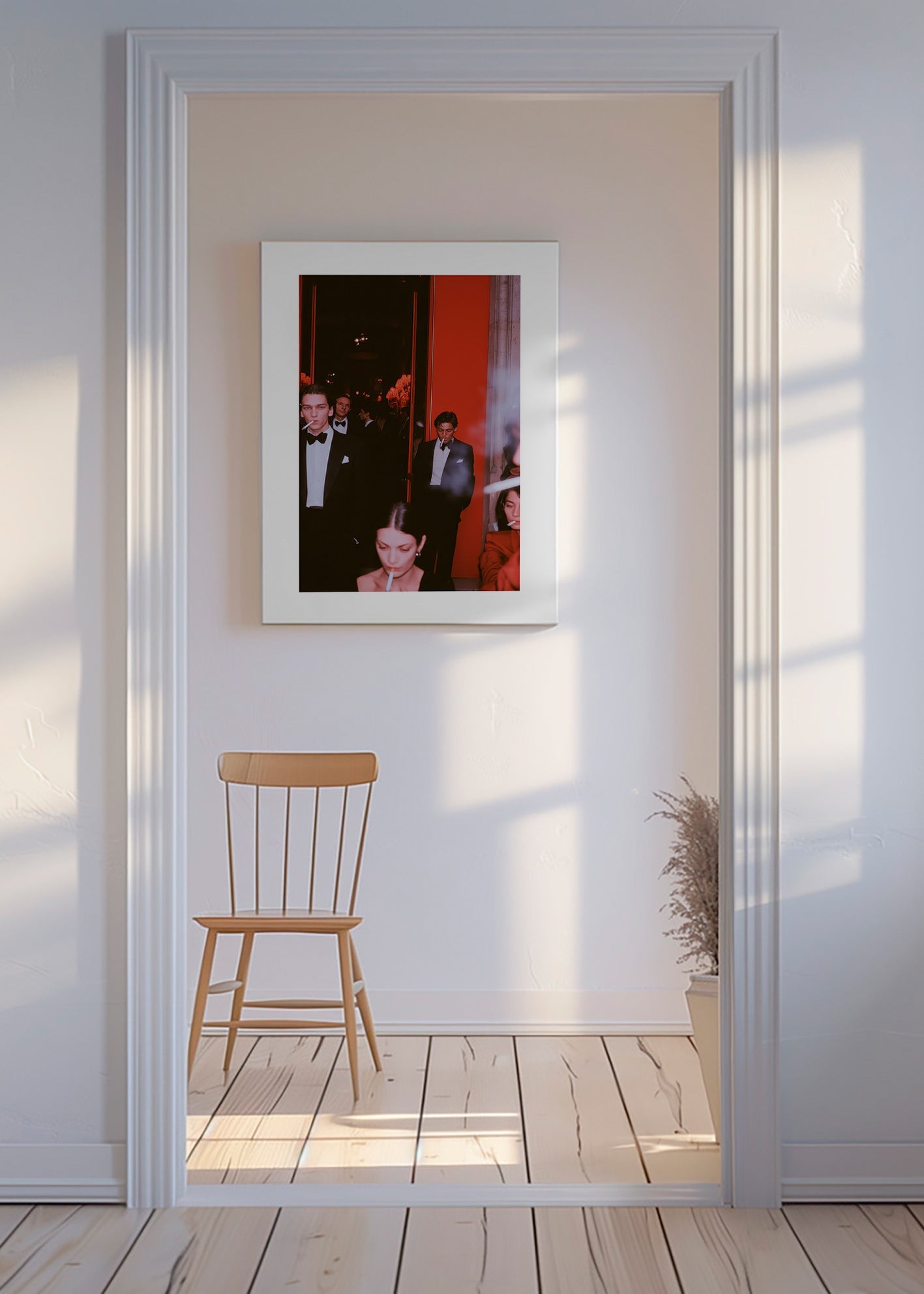 Fotografía Afterparty en traje y humo – Canvas