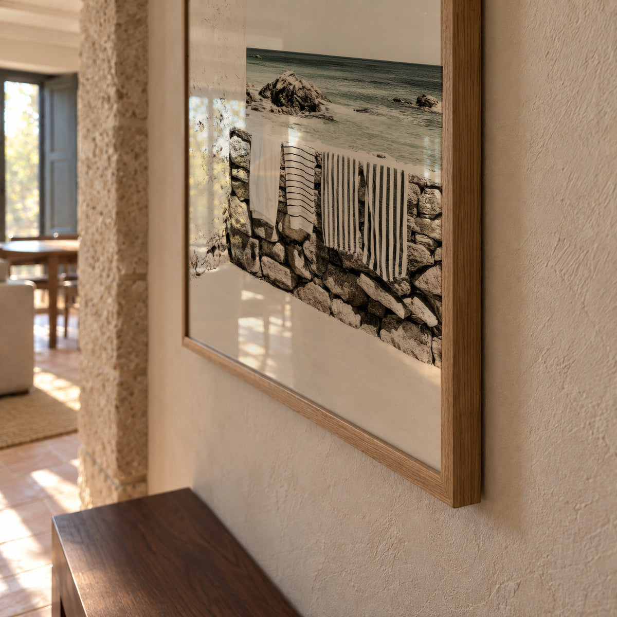 Seaside Towels - Framed poster detail