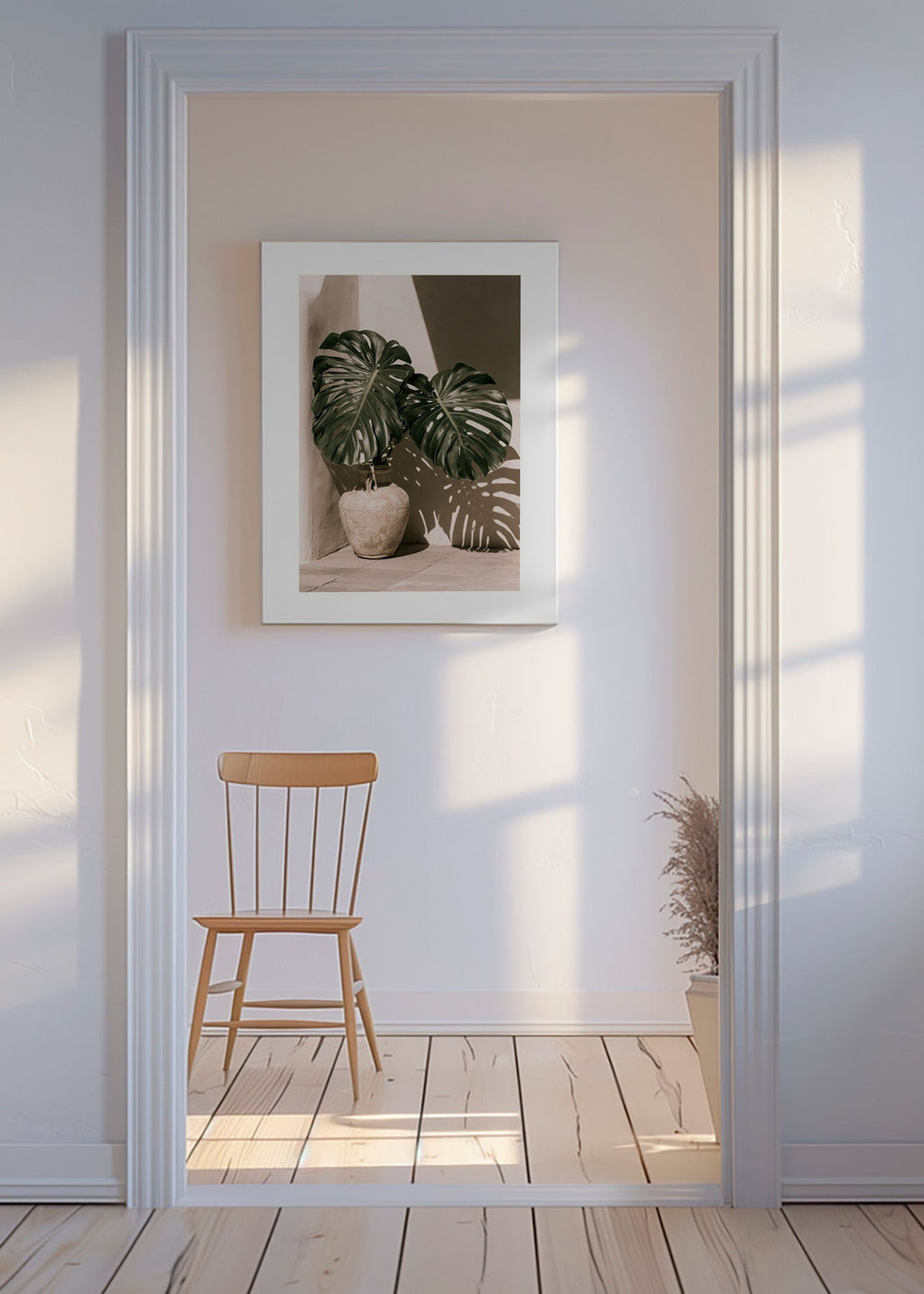 Lámina botánica Monstera en maceta – Canvas