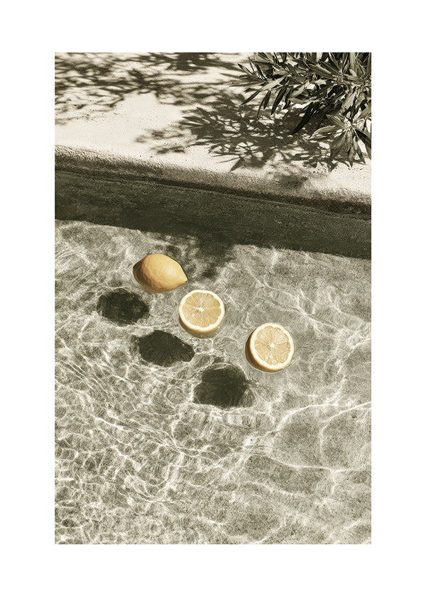 Cuadro de cocina con limones flotando