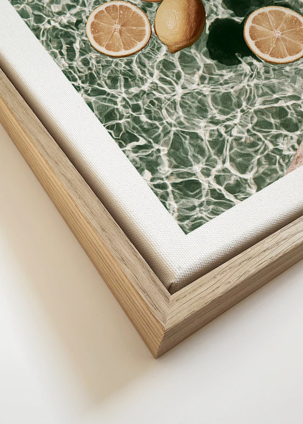 Cuadro de cocina Limones en piscina – Canvas detail