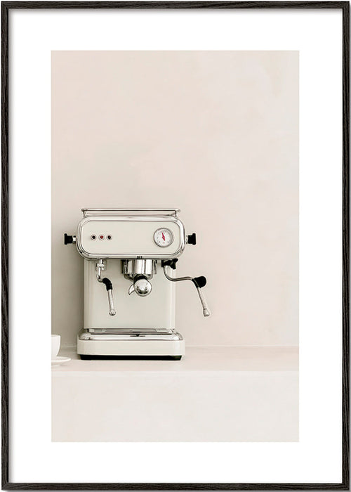Cuadro de cocina Máquina de espresso crema minimal – Black Frame