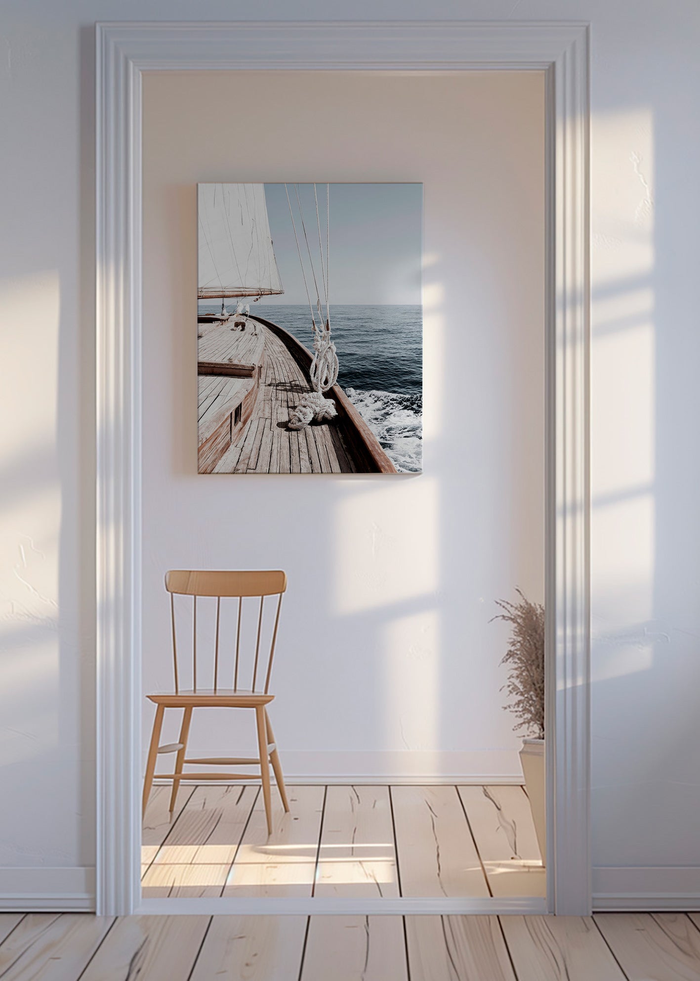 Cuadro de paisaje: proa de velero en calma – Canvas