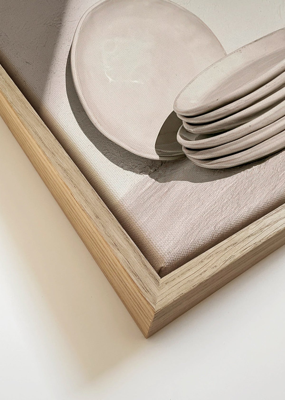 Cuadro de cocina cerámica blanca y luz natural – Canvas detail