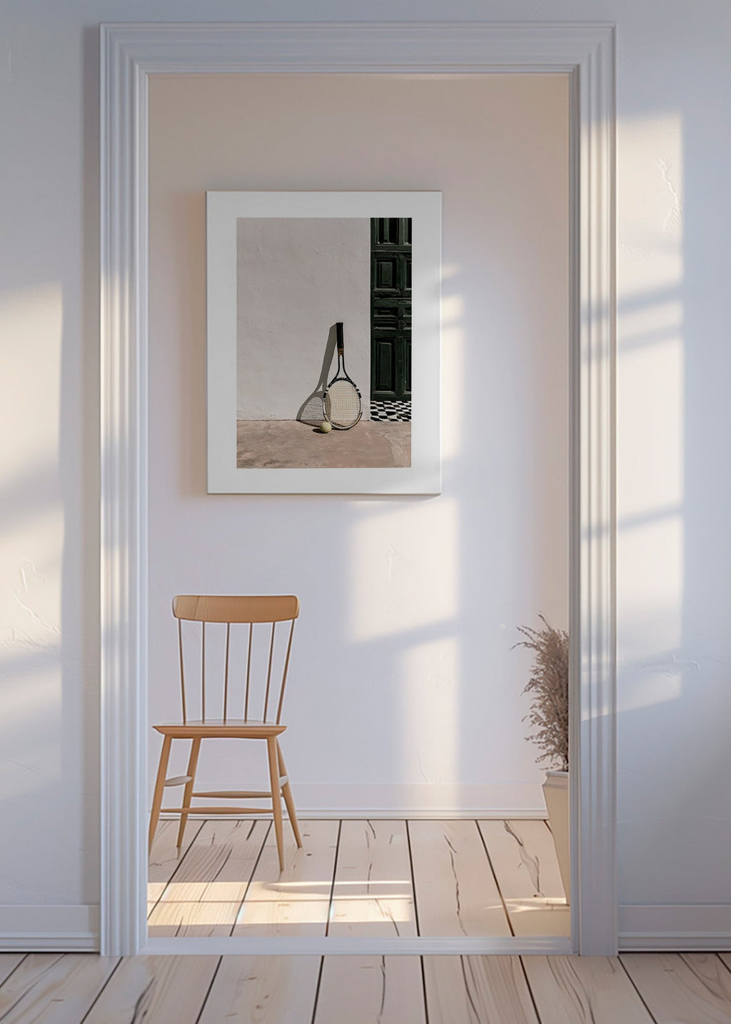 Cuadro deportivo con raqueta y pelota – Canvas