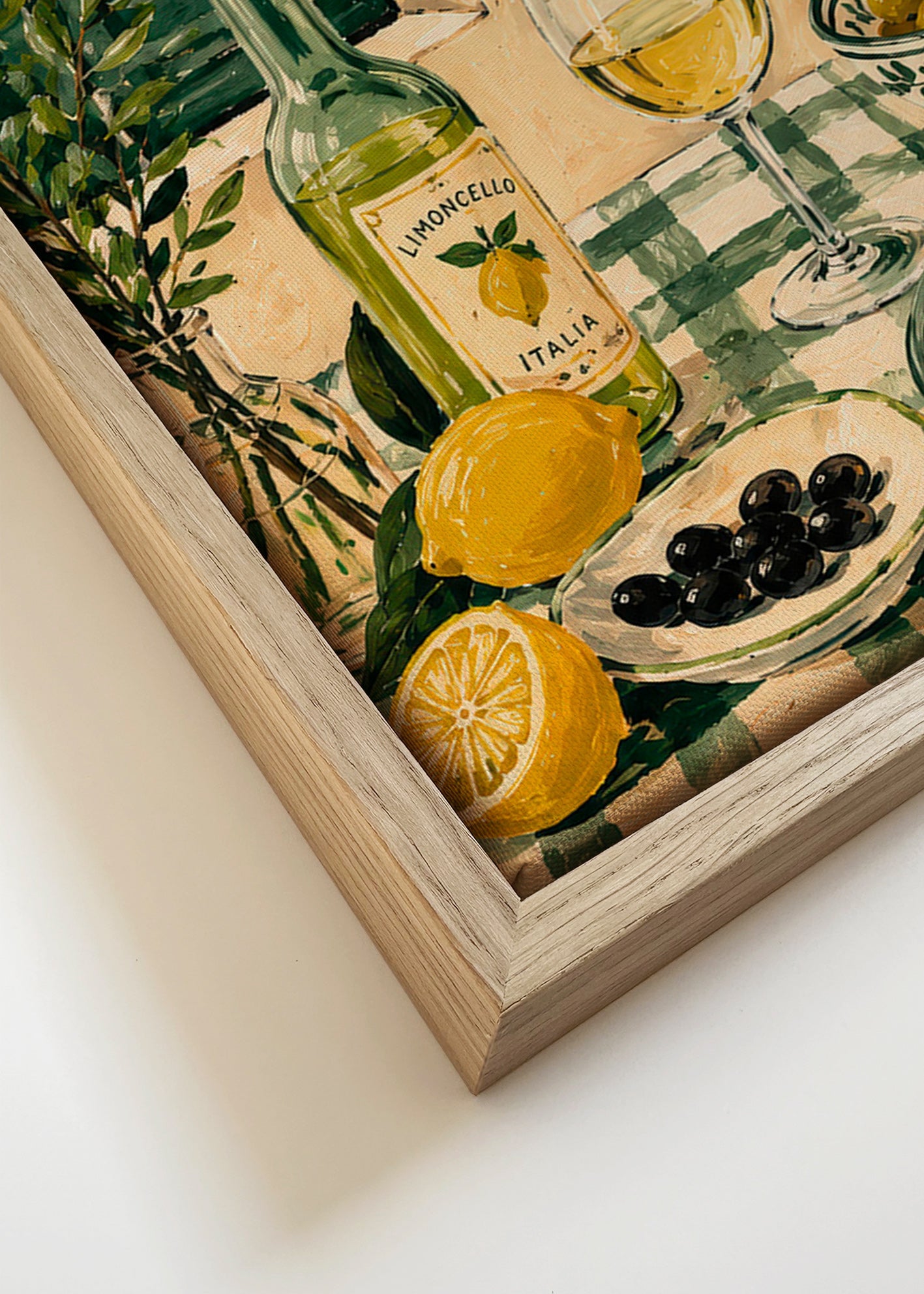 Cuadro de cocina con limones y limoncello – Canvas detail