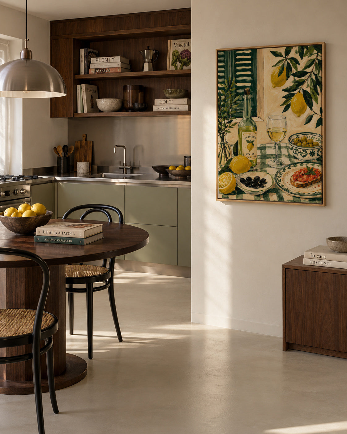 Lemon Lunch - Framed canvas in an interior