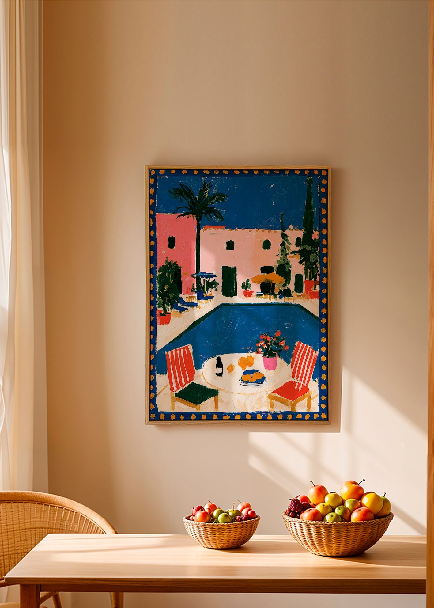 Cuadro de ciudades: villa rosa con piscina – Canvas1