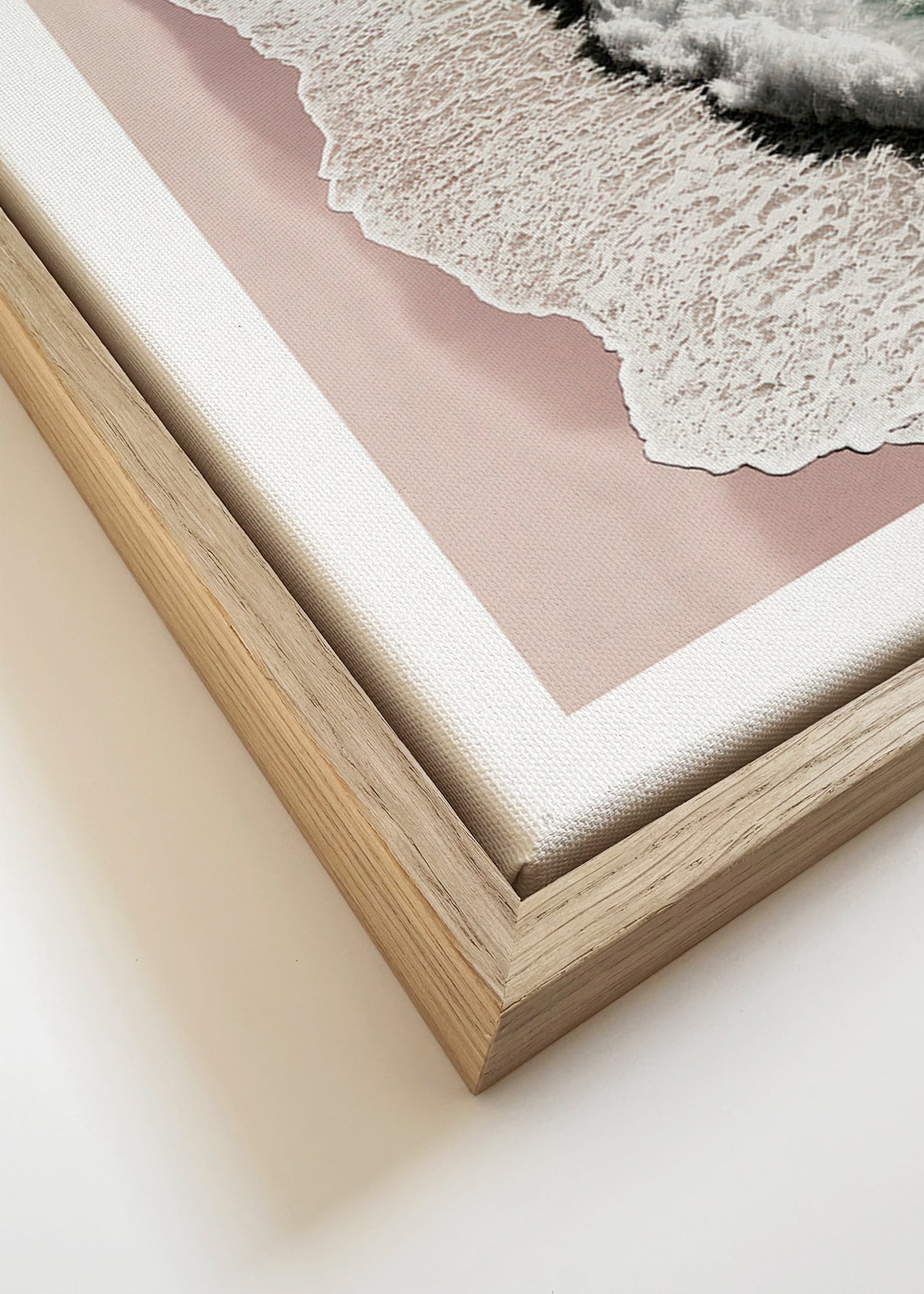 Cuadro de paisaje con costa rosada en vista aérea – Canvas detail