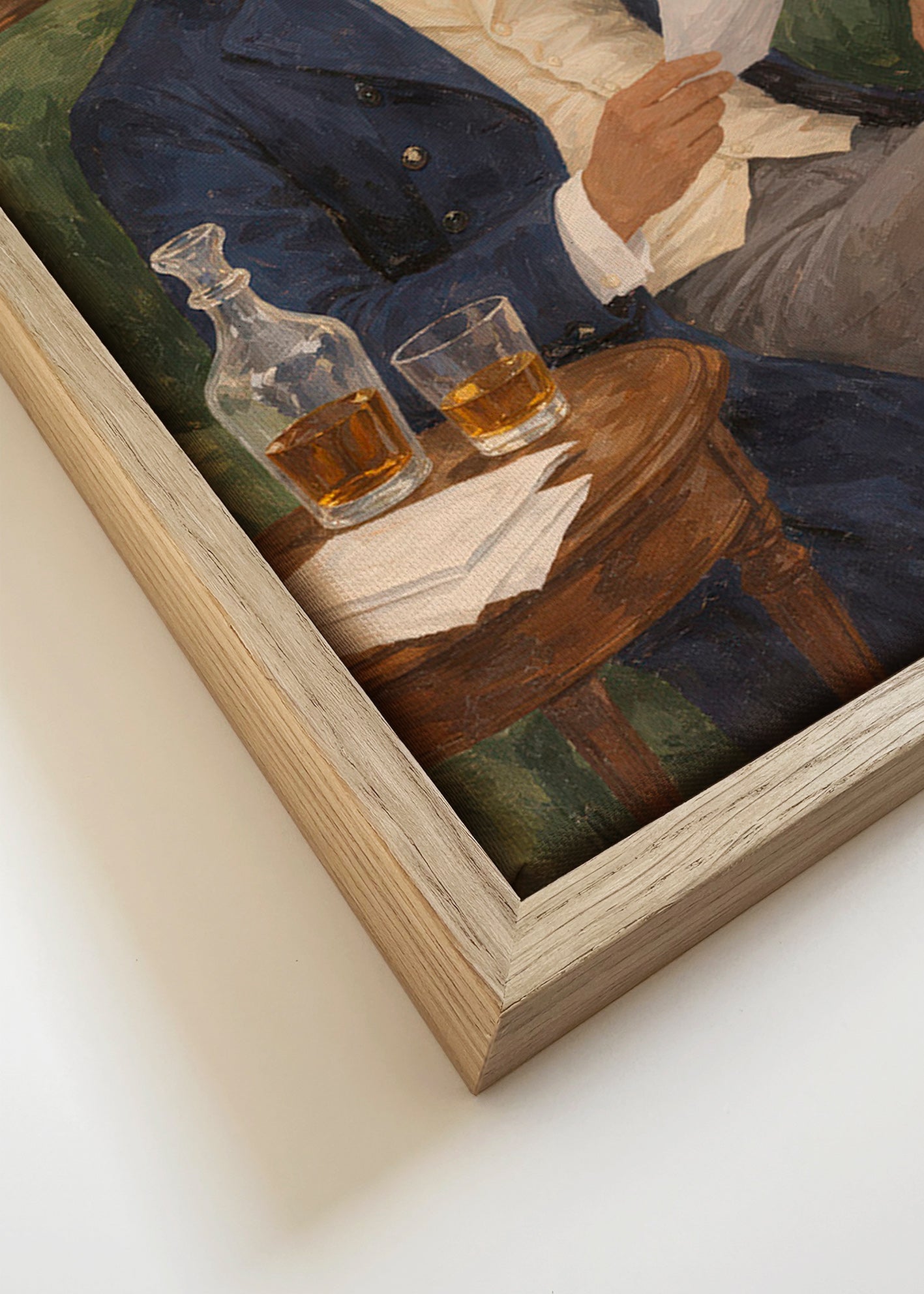 Cuadro vintage con caballero leyendo – Canvas detail
