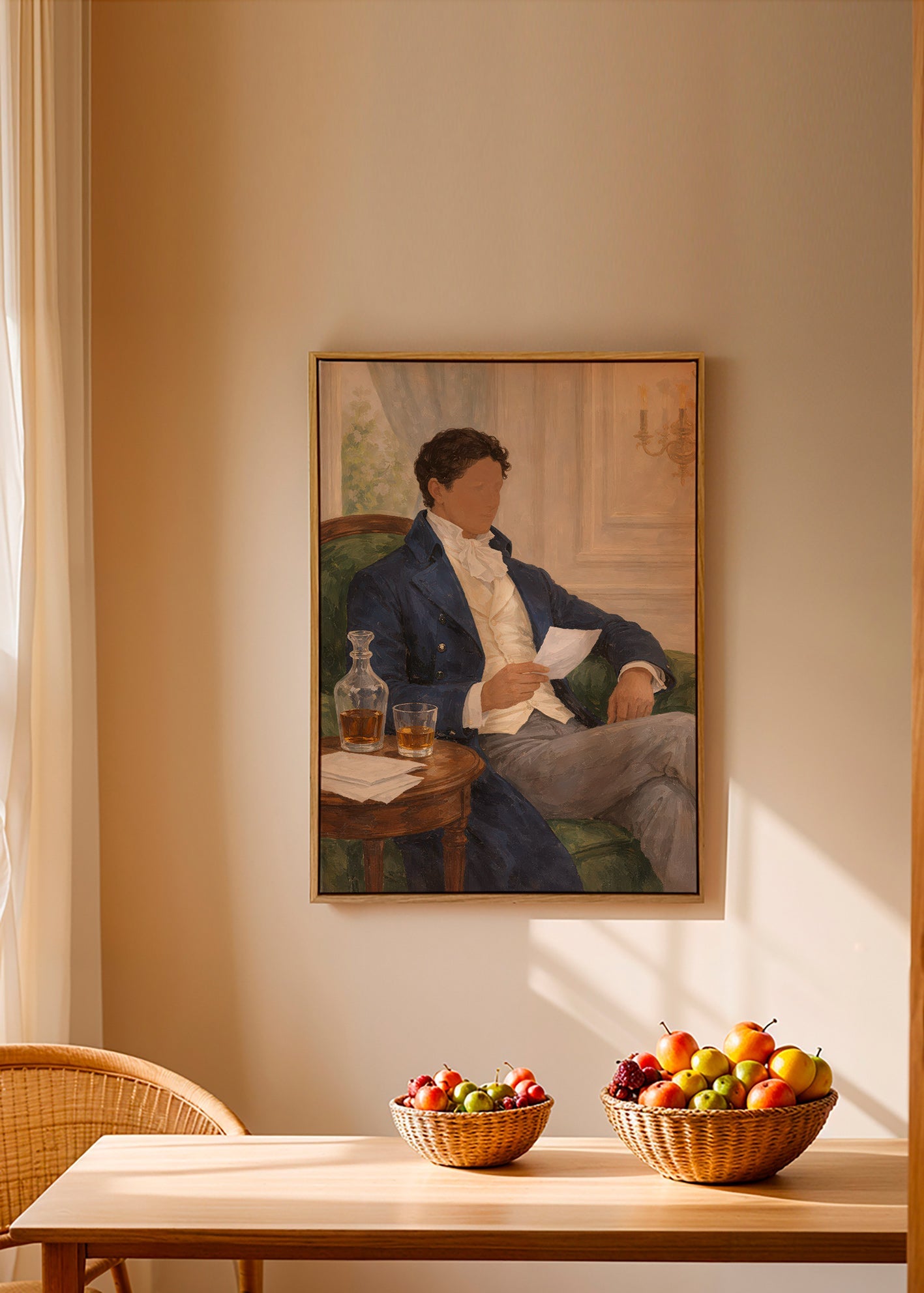 Cuadro vintage con caballero leyendo – Canvas1