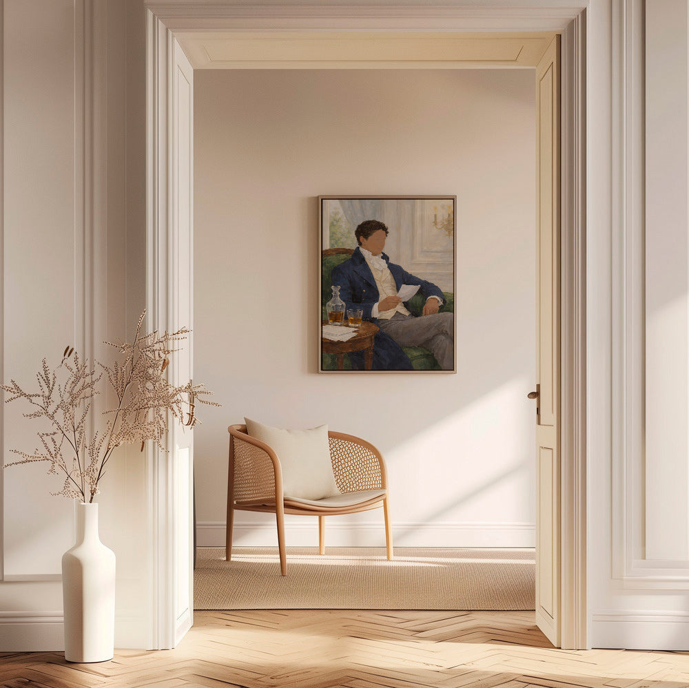 Cuadro vintage con caballero leyendo – Canvas2