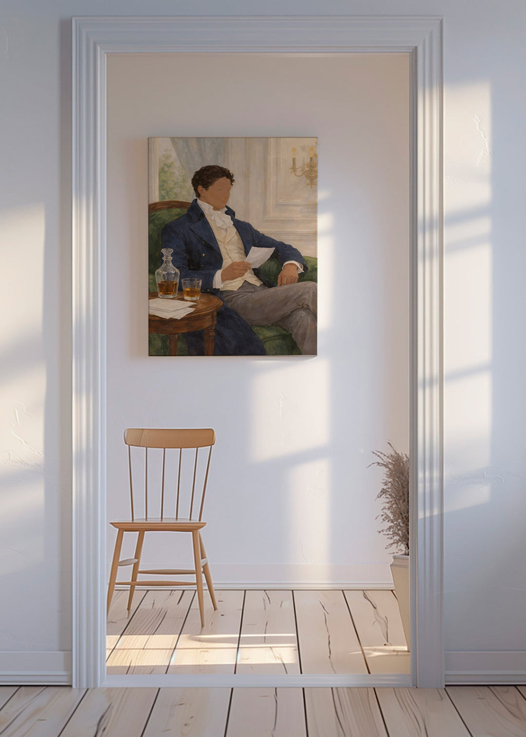 Cuadro vintage con caballero leyendo – Canvas