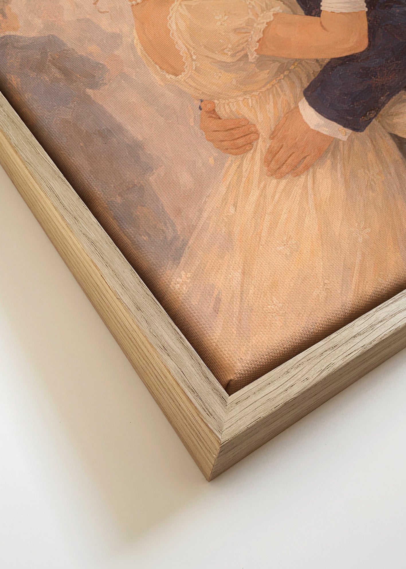 Ilustración de baile romántico en salón antiguo – Canvas detail