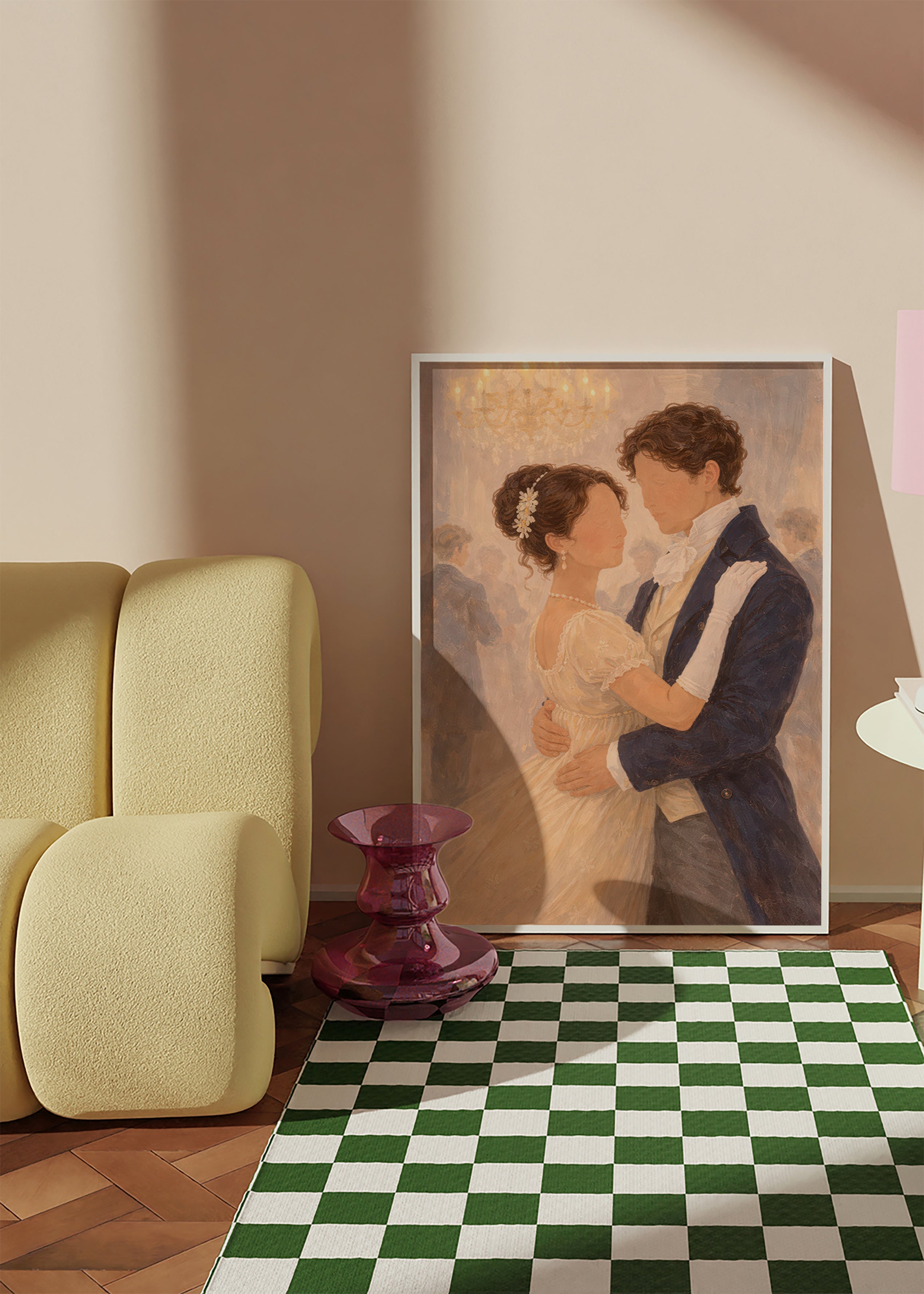 Ilustración de baile romántico en salón antiguo – Product2