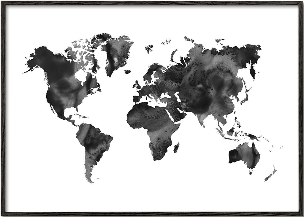 Black and white World Map