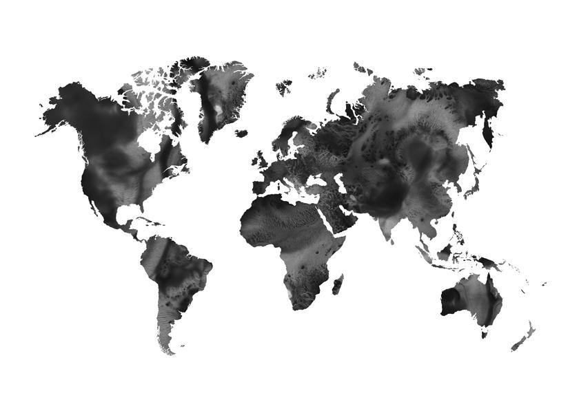 Black and white World Map