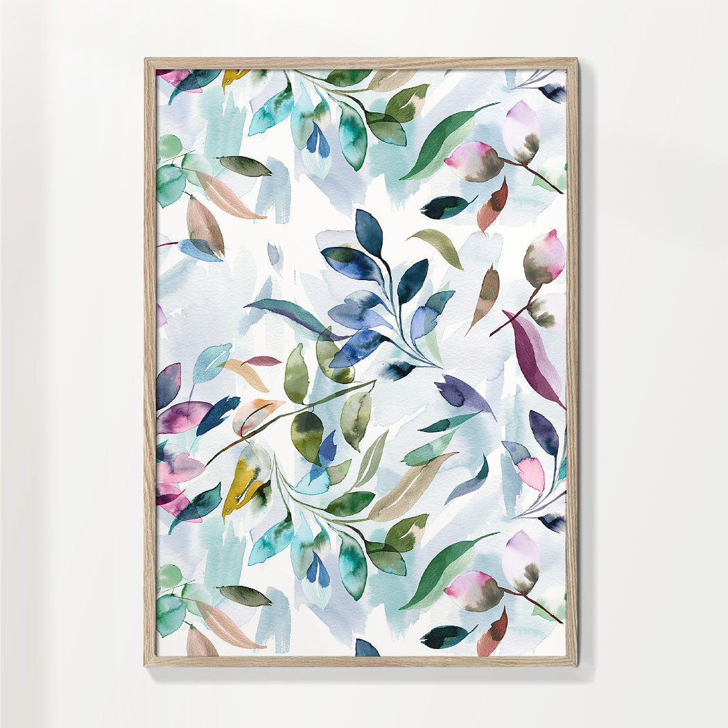 Cuadro De Estilo Nórdico Watercolor Leaves Colorful Cuadros Modernos Y Láminas Decorativas 2901